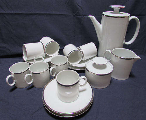 ROSENTHAL THOMAS  MEDAILLON PLATINUM BAND COFFEE SET - 19 piece