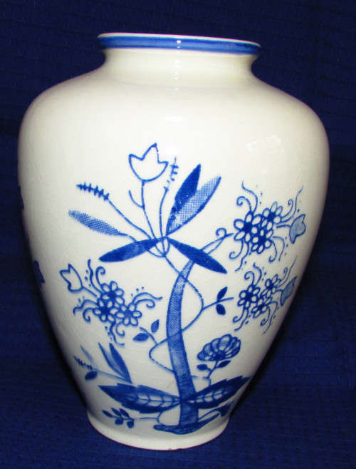 Blue and White Onion Pattern Vase
