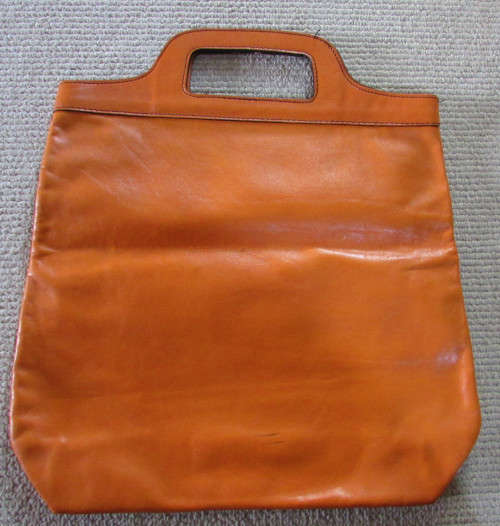 LEATHER SHOPPING BAG - LIGHT BROWN