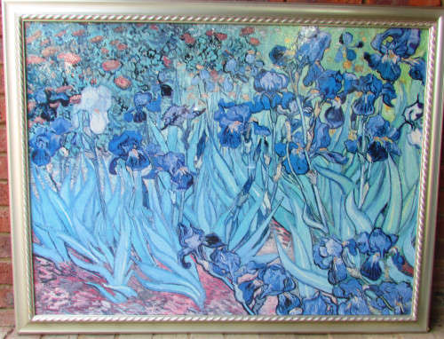 VINCENT VAN GOGH - IRISES - VERY LARGE PRINT UNDER GLASS - 90 x 120cm