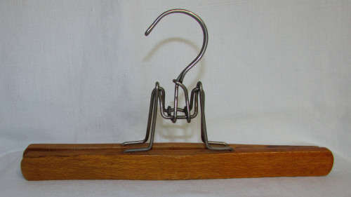 2 WOODEN TROUSER HANGERS