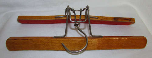2 WOODEN TROUSER HANGERS