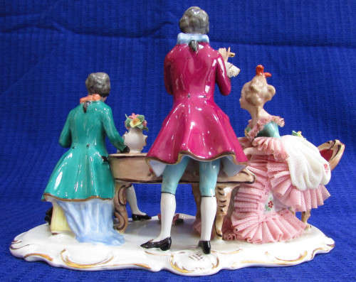 VINTAGE GERMAN DRESDEN  LACE FIGURINE -  W WESSEL - FRANKENTHAL