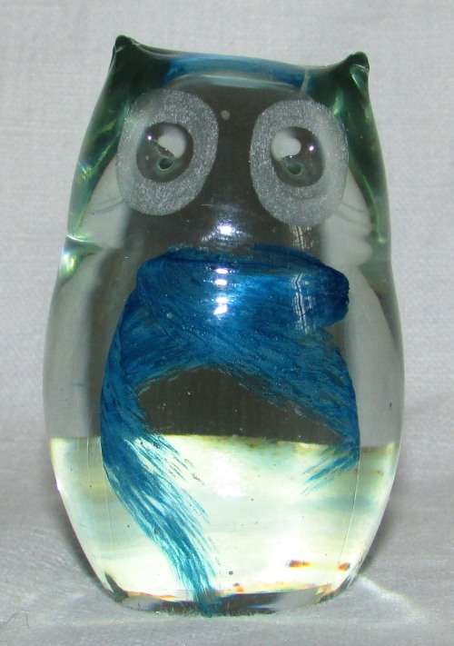 NGWENYA BLUE  GLASS OWL