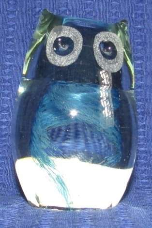 NGWENYA BLUE  GLASS OWL
