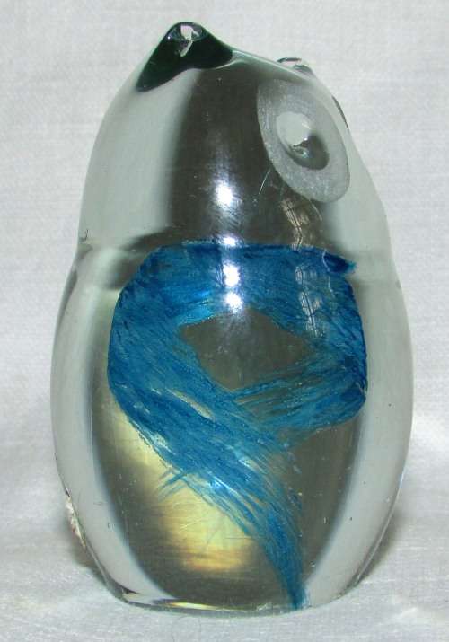 NGWENYA BLUE  GLASS OWL
