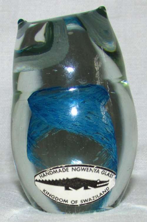 NGWENYA BLUE  GLASS OWL