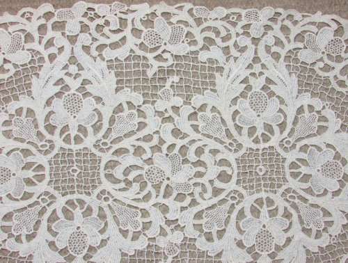 BEAUTIFUL LARGE OVAL CROCHET DOILY  -  57cm long