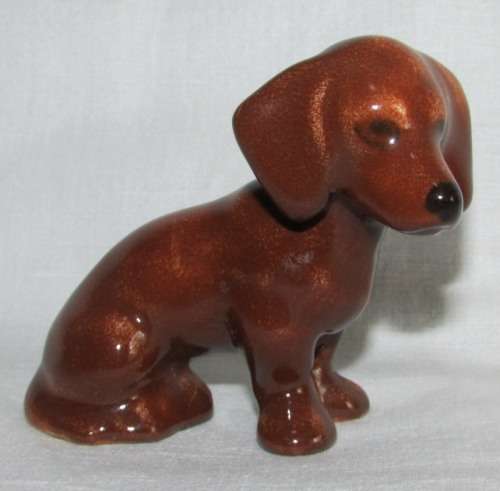 3 SMALL DACHSHUND FIGURINES