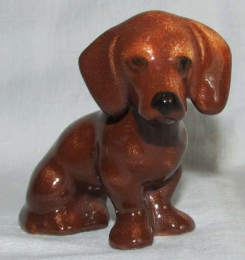 3 SMALL DACHSHUND FIGURINES