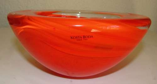 LARGE KOSTA BODA  `ATOLL` BOWL - ORANGE