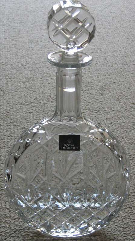 Beautiful Round Royal Doulton Crystal Decanter