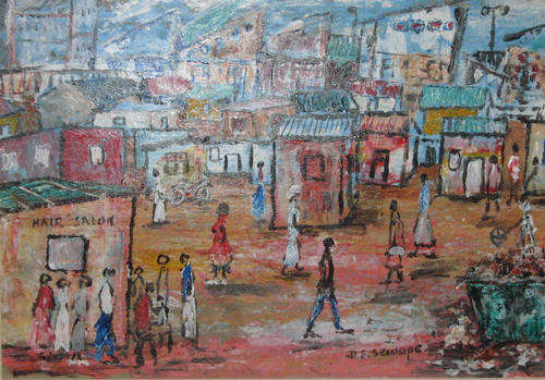 DITABA ELIAS SEWAPE (1946 - )  MIXED MEDIA - Framed under Glass