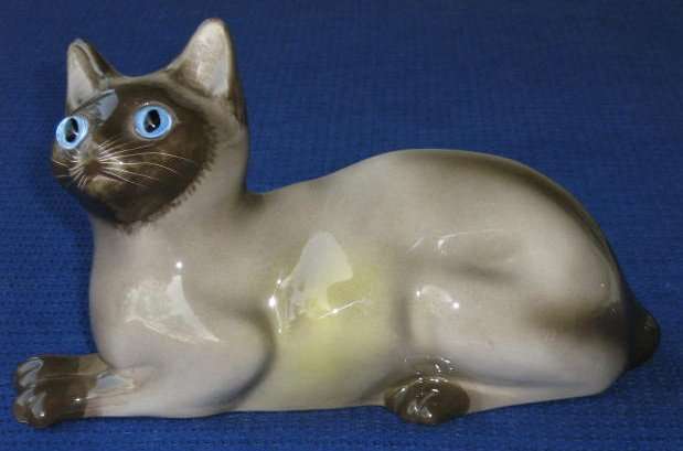 LOVELY SIAMESE CAT WITH BLUE GLASS EYES - ITALY
