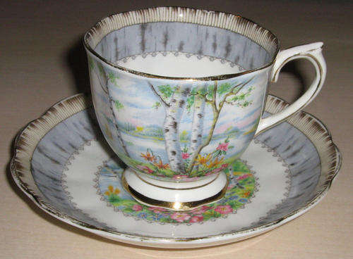 ROYAL ALBERT  "SILVER BIRCH"  DUO