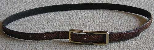 ITALIAN SNAKE SKIN BELT - BROWN