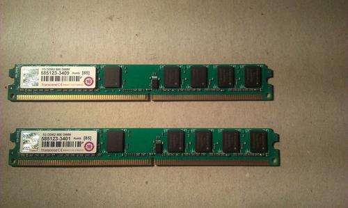2 x 1GB DDR2 TRANSCEND RAM 800 MHZ
