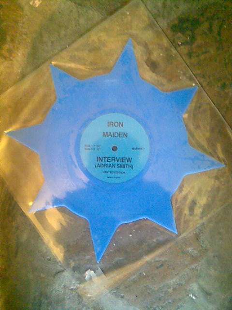 SUPER RARE IRON MAIDEN STAR SHAPED VINLY INTERVIEW WITH ADRIAN SMITH FROM THE UK LIMITED EDITION
