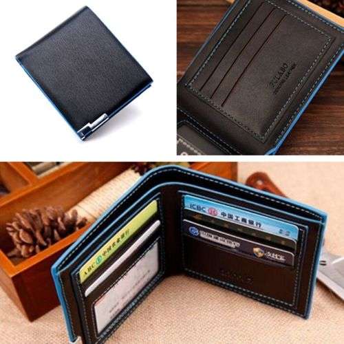 Men Bifold Business Leather Wallet