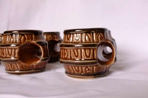 Set of 6 Vintage mini barrel cups