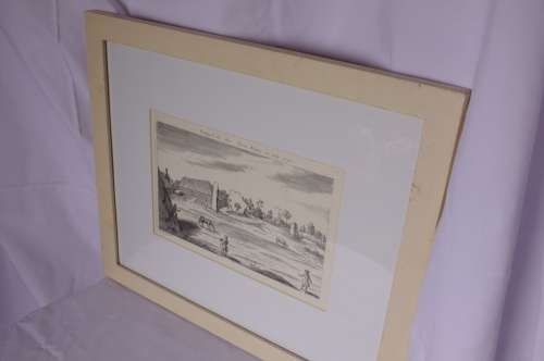 Beautiful !! Vintage print. `Profpect of the Cove Abury, 10 July 1723`