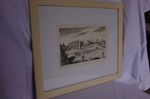 Beautiful !! Vintage print. `Profpect of the Cove Abury, 10 July 1723`