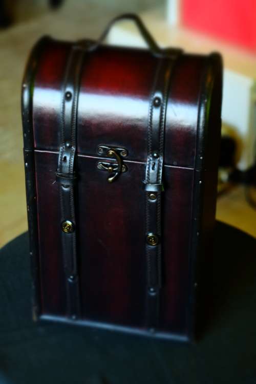 Faux leather double wine carier / leather look storage box