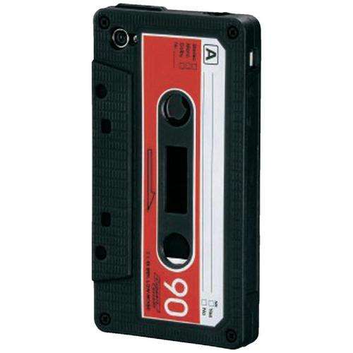 Retro Silicone Cassette Tape Case Black Cover for iPhone 3G, 3GS