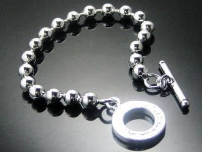STUNNING STERLING SILVER TOGGLE BALL BRACELET