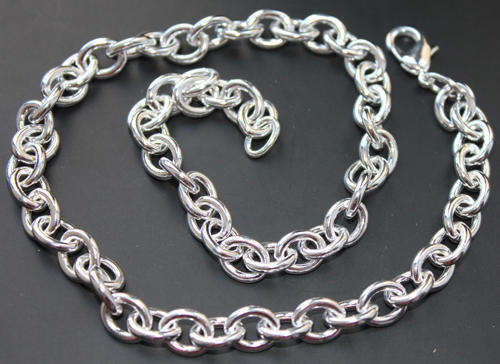 STUNNING THICK STERLING SILVER LOBSTER CLASP CHAIN
