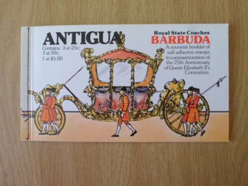 ANTIGUA BOOKLET ROYAL STATE COACHES BARBUDA MINT SEE PICS!!!!
