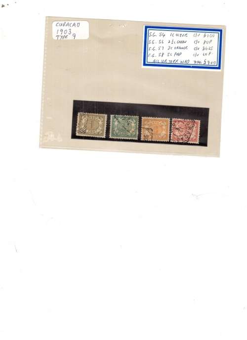 1903 CARACAO SET OF 4 USED STAMPS SEE PICS!!!