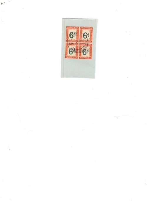 SOUTH AFRICA POSTAGE DUE 1932 TO 1942 CONTROL BLOCK OF 4 X 6 PENCE SEE PICS!!!