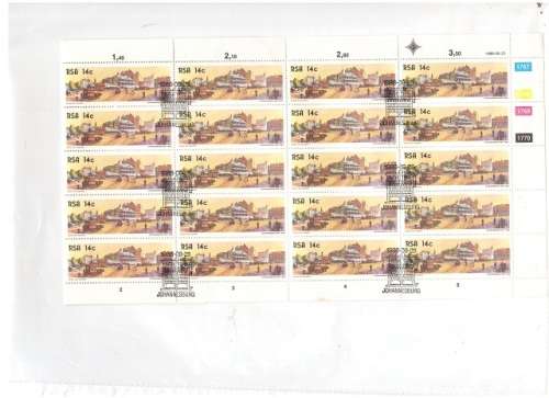 1986 RSA 2 X CONTROL BLOCKS OF 20 EACH STAMPS 14C AND 25C SEE PICS!!!
