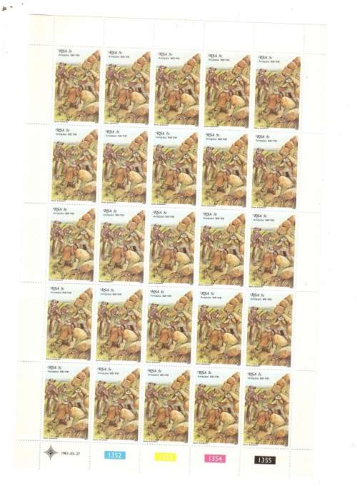 RSA CONTROL BLOCKS 4 X 25 MINT STAMPS SEE PICS!!!