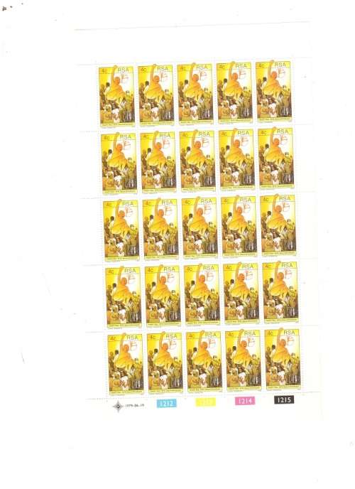 RSA CONTROL BLOCKS 4 X 25 MINT STAMPS EACH SEE PICS!!!