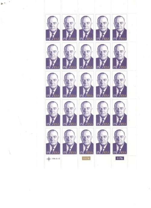 RSA CONTROL BLOCKS 4 X 25 MINT STAMPS EACH SEE PICS!!!!