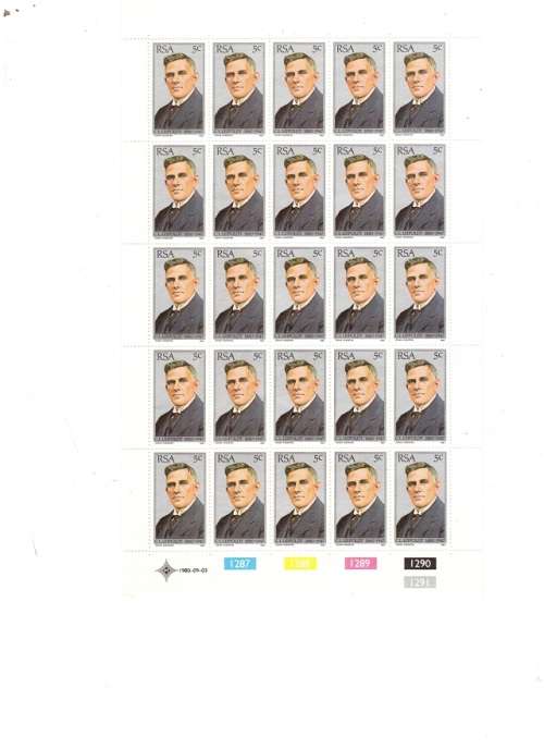 RSA CONTROL BLOCKS 4 X 25 MINT STAMPS EACH SEE PICS!!!!