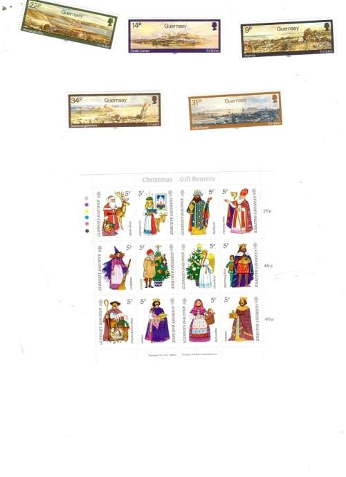 GREAT BRITAIN GUERNSEY CHRISTMAS GIFT BEARERS1985 PLUS PAUL JACOBNAFEL 17 X MINT STAMPS SEE PICS!!!
