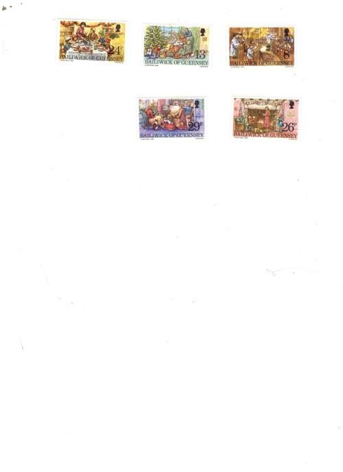GREAT BRITAIN GUERNSEY CHRISTMAS 1982 BAILIWCK OF GUERNSEY 5 X MINT STAMPS SEE PICS!!!