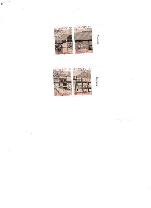 GREAT BRITAIN GUERNSEY EUROPA 1987 MODERN ARCHITECTURE 4 X MINT STAMPS SEE PICS!!!
