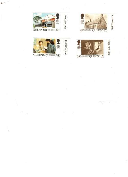 GREAT BRITAIN GUERNSEY EUROPA 1990 POST OFFICE BUILDINGS SET OF 4 X MINT STAMPS SEE PICS!!!
