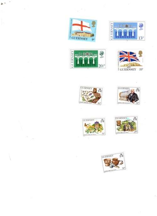 GREAT BRITAIN GUERNSEY 2 SETS 9 X MINT STAMPS SEE PICS!!!