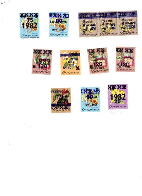 GUYANA MINT SET OF 12 STAMPS SEE PICS!!!