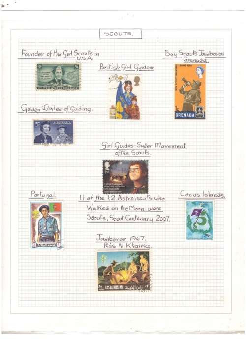 SCOUTS STAMPS 2 PAGES SEE PICS!!!!