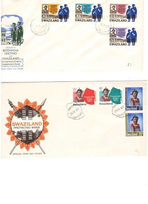 4 X SWAZILAND FDC`S 1967,1968 SEE PICS!!!