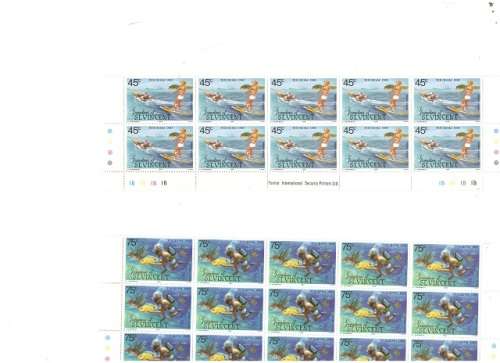 ST VINCENT 25 MINT STAMPS CONTROL BLOCKS SEE PICS!!!!!