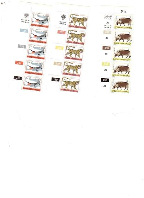 LOTS OF BOPHUTHATSWANA MINT CONTROL BLOCKS SEE PICS!!!