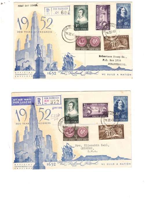2 X UNION OF SOUTH AFRICA FIRST DAY COVERS 1962 SEE PICS!!!