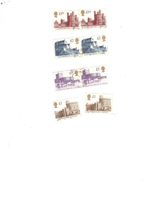 8 X GREAT BRITAIN USED CASTLE STAMPS SEE PICS !!!!!